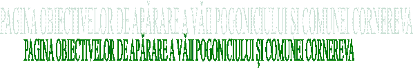 PAGINA OBIECTIVELOR DE APĂRARE A VĂII POGONICIULUI ȘI COMUNEI CORNEREVA