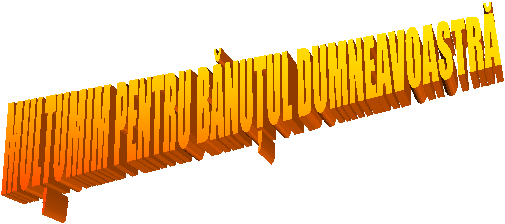 MULȚUMIM PENTRU BĂNUȚUL DUMNEAVOASTRĂ
