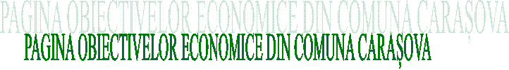 PAGINA OBIECTIVELOR ECONOMICE DIN COMUNA CARAȘOVA