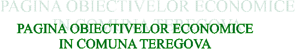 PAGINA OBIECTIVELOR ECONOMICE
IN COMUNA TEREGOVA