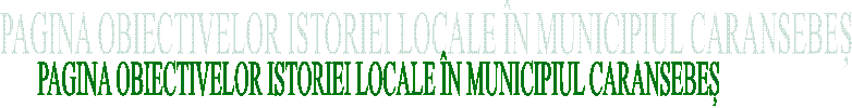 PAGINA OBIECTIVELOR ISTORIEI LOCALE &Icirc;N MUNICIPIUL CARANSEBEȘ