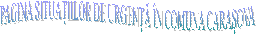PAGINA SITUAȚIILOR DE URGENȚĂ &Icirc;N COMUNA CARAȘOVA