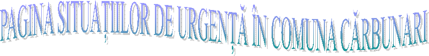 PAGINA SITUAȚIILOR DE URGENȚĂ &Icirc;N COMUNA CĂRBUNARI