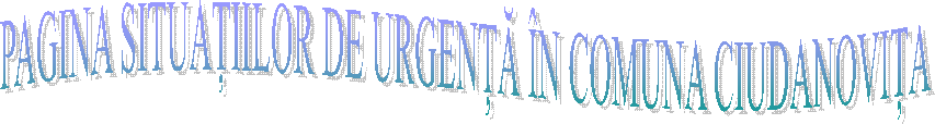 PAGINA SITUAȚIILOR DE URGENȚĂ &Icirc;N COMUNA CIUDANOVIȚA
