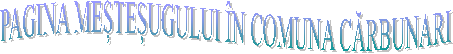 PAGINA MEȘTEȘUGULUI &Icirc;N COMUNA CĂRBUNARI