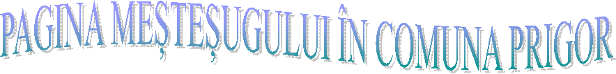 PAGINA MEȘTEȘUGULUI &Icirc;N COMUNA PRIGOR