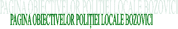 PAGINA OBIECTIVELOR POLIȚIEI LOCALE BOZOVICI