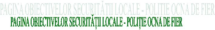 PAGINA OBIECTIVELOR SECURITĂȚII LOCALE - POLIȚIE OCNA DE FIER