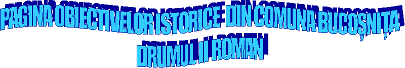 PAGINA OBIECTIVELOR ISTORICE  DIN COMUNA BUCOȘNIȚA
DRUMUL II ROMAN