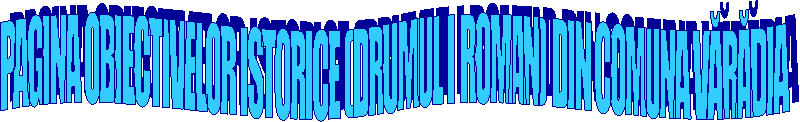 PAGINA OBIECTIVELOR ISTORICE (DRUMUL I ROMAN) DIN COMUNA VĂRĂDIA