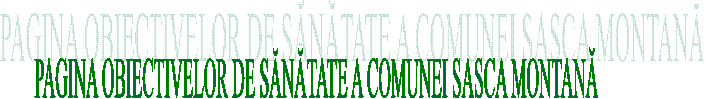 PAGINA OBIECTIVELOR DE SĂNĂTATE A COMUNEI SASCA MONTANĂ