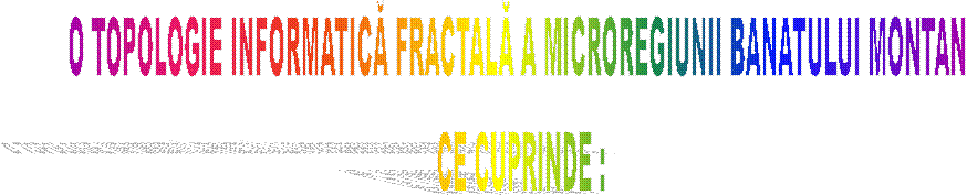 O TOPOLOGIE INFORMATICĂ FRACTALĂ A MICROREGIUNII BANATULUI MONTAN 
CE CUPRINDE :
